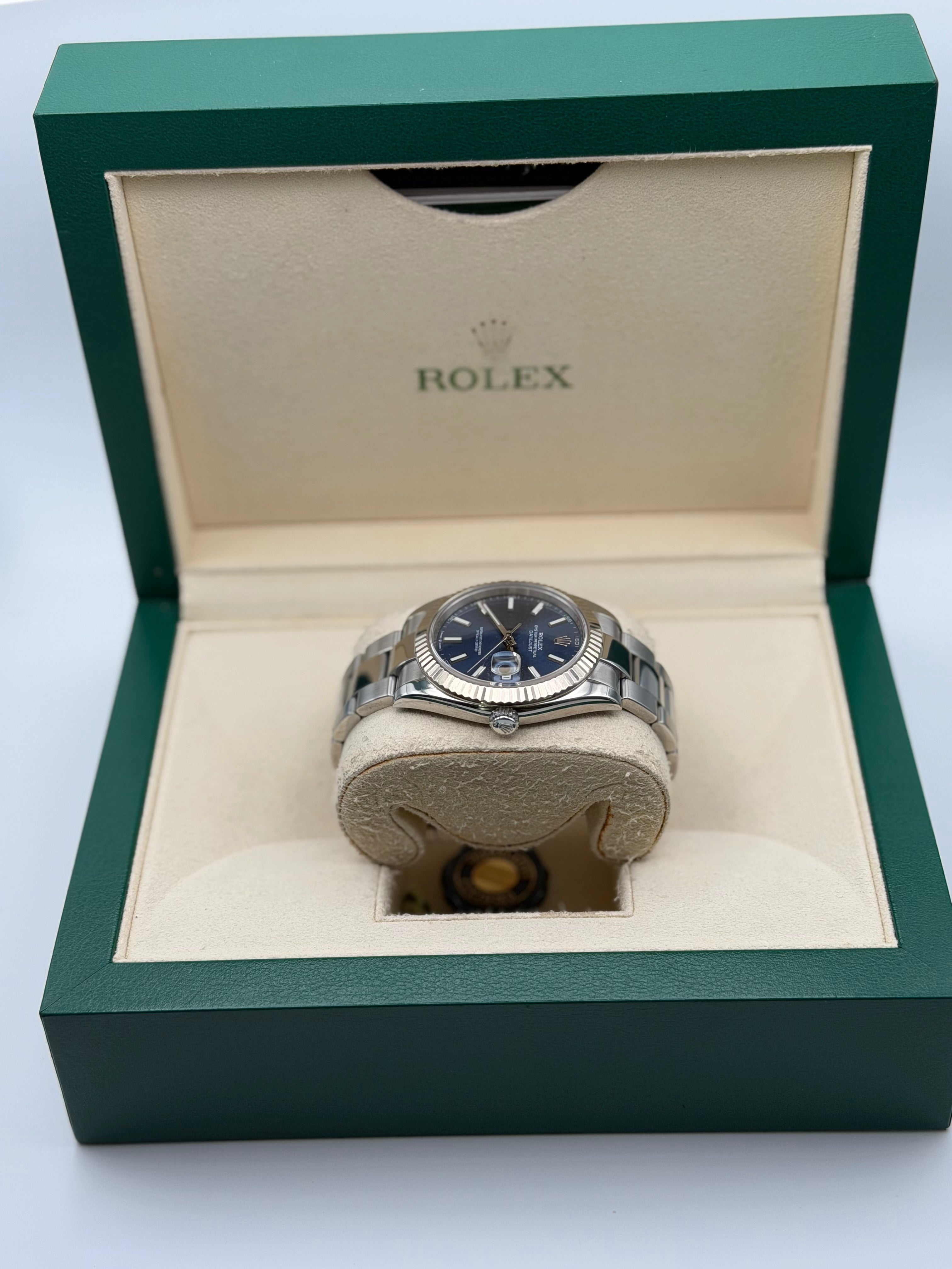 2019 Rolex Datejust 41mm Ref. 126334 | Sunburst Blue Stick Dial | Full Set |