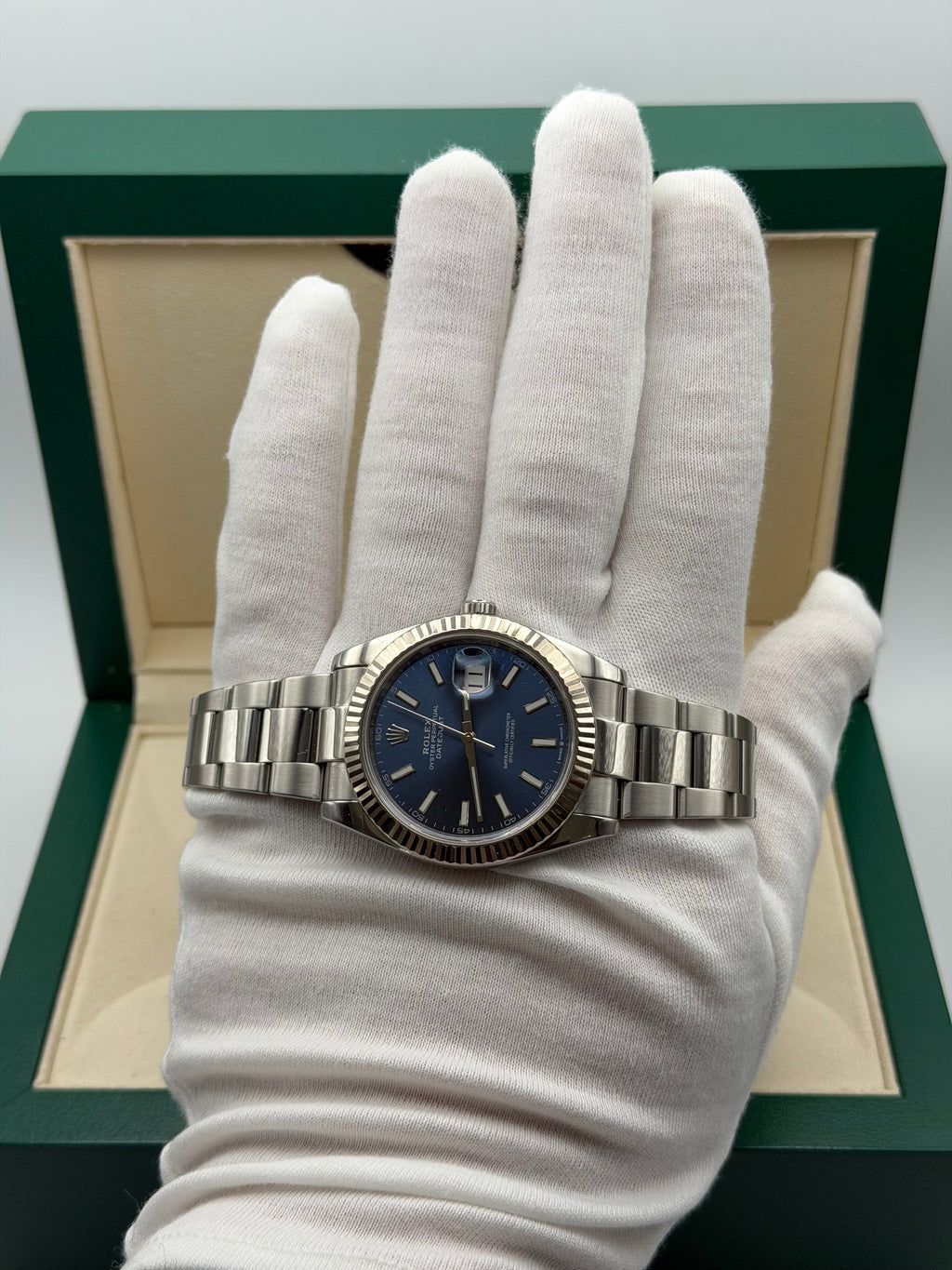 2019 Rolex Datejust 41mm Ref. 126334 | Sunburst Blue Stick Dial | Full Set |